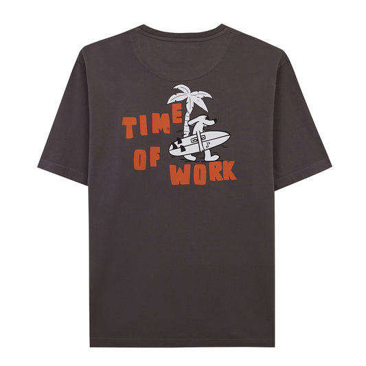 TIME OF WORK TEE DARK GREY
