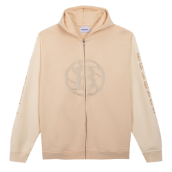 LOGO ZIP HOODIE BEIGE