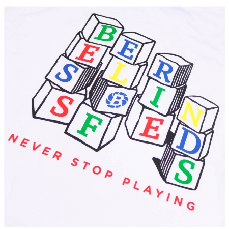 NEVER STOP PLAYING TEE WHITE