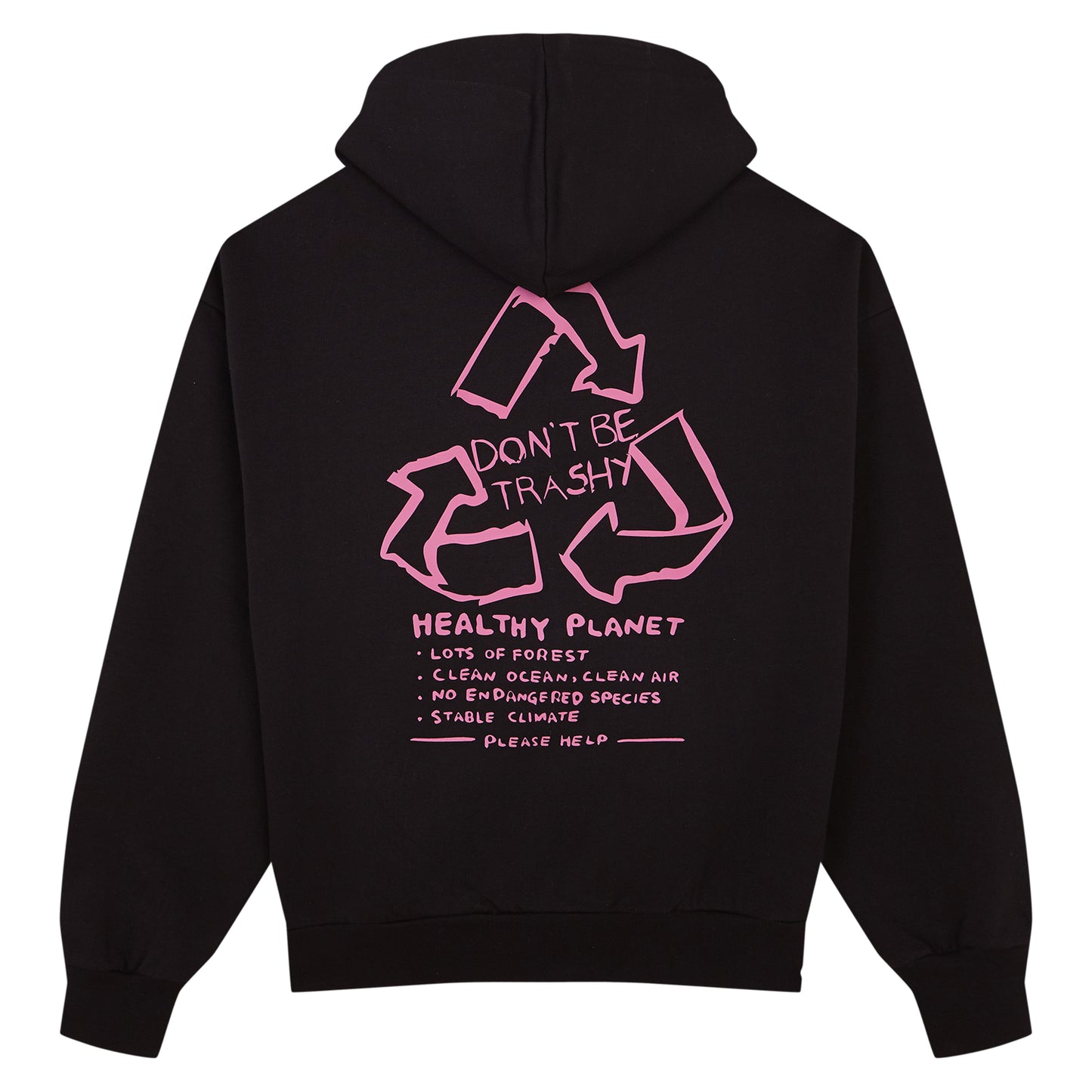 HEALTHY PLANET HOODIE BLACK