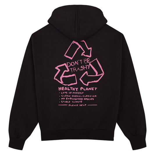 HEALTHY PLANET HOODIE BLACK