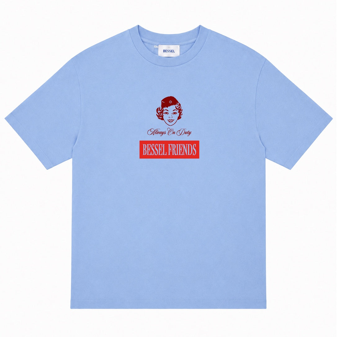 ALWAYS ON DUTY TEE DUSTY BLUE
