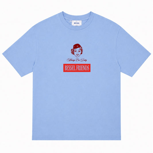ALWAYS ON DUTY TEE DUSTY BLUE