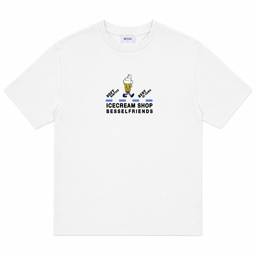 F&F ICECREAM TEE WHITE