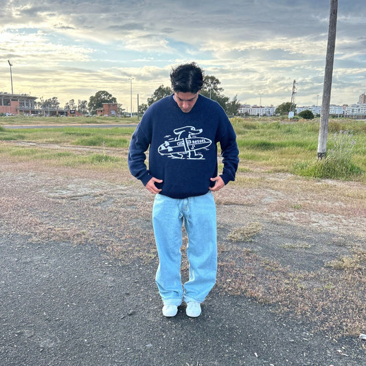 TIME OF WORK KNIT NAVY